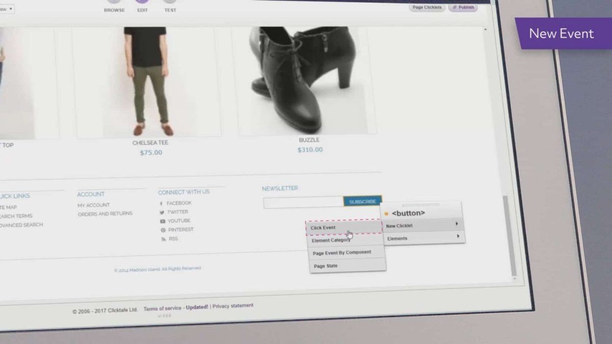 Clicktale: Analytics Event Tracking in a Code-Free Environment 1 Clicktale Visual Editor