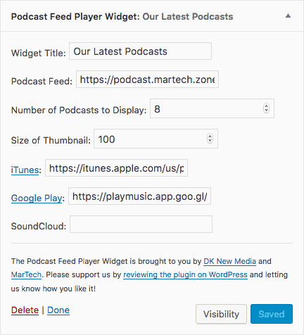Podcast Feed Widget
