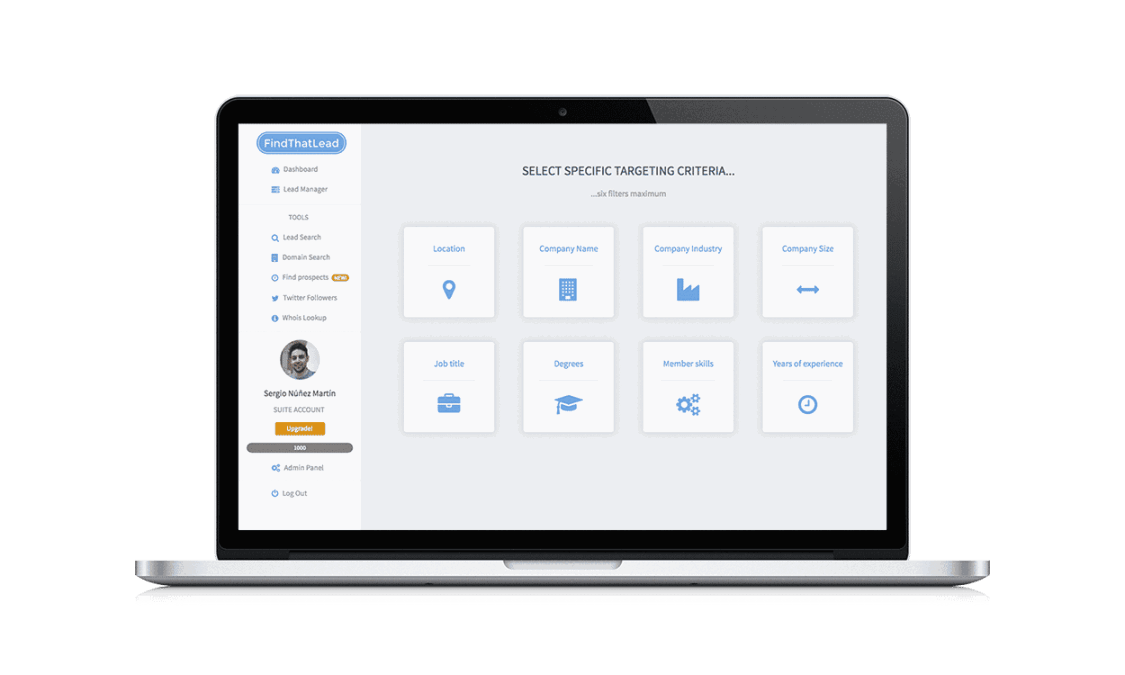 FindThatLead Prospector: Search and Find Targeted Lead Email Addresses 1 FindThat Lead Prospector