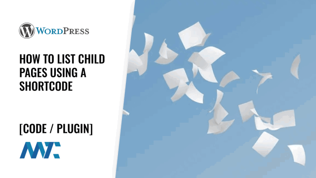 WordPress Shortcode and Plugin: List Child Pages