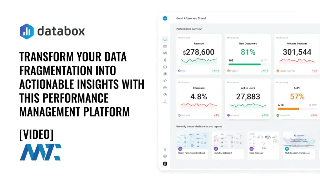 Databox Dashboard Performance Management Platform and Analytics