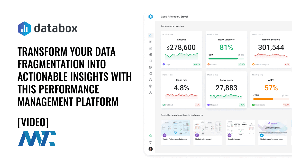 Databox Dashboard Performance Management Platform and Analytics