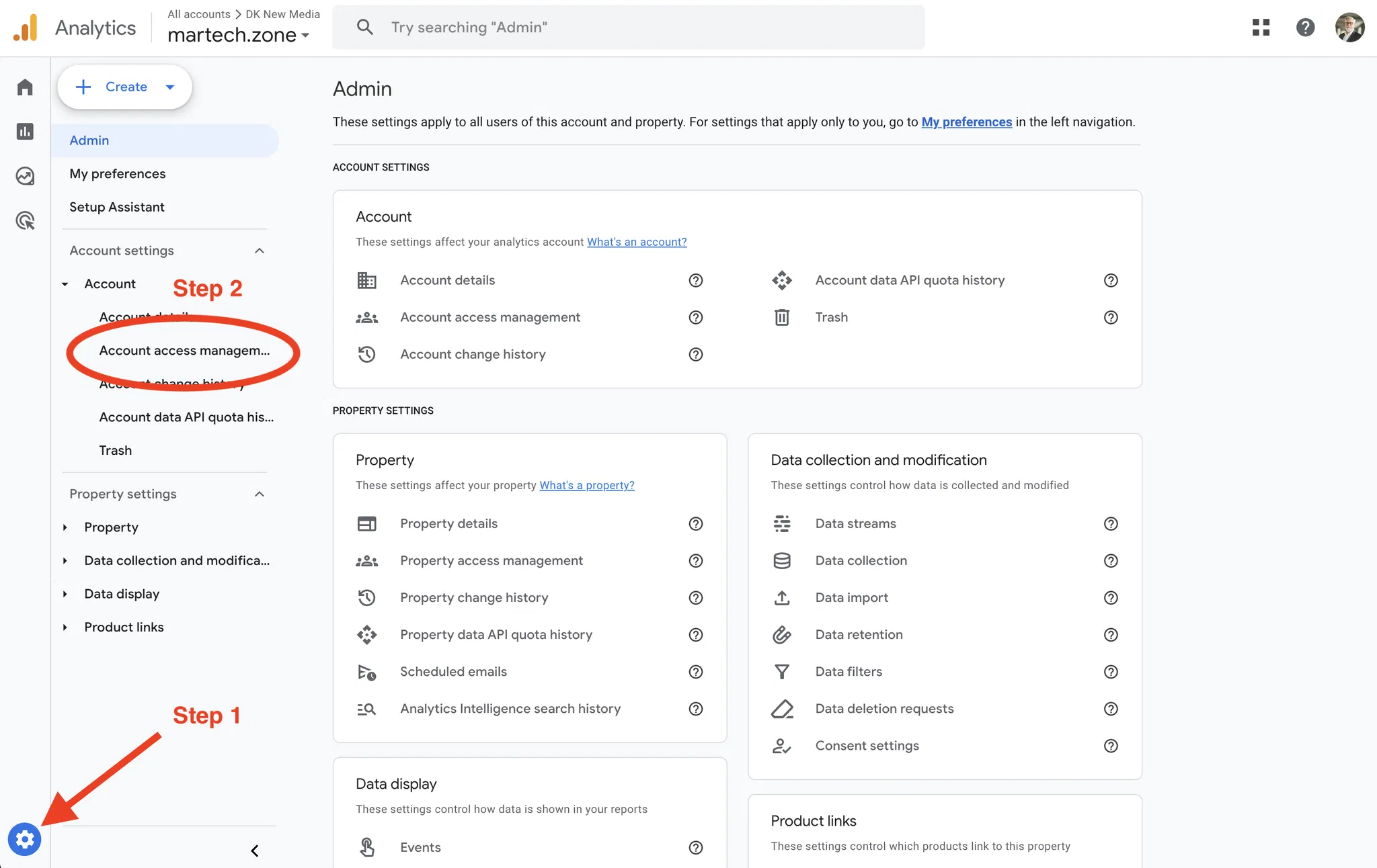 Google Analytics 4: Как безопасно ознакомиться с доступом к вашему консультанту или агентству 22 Управление аккаунтом Google Analytics
