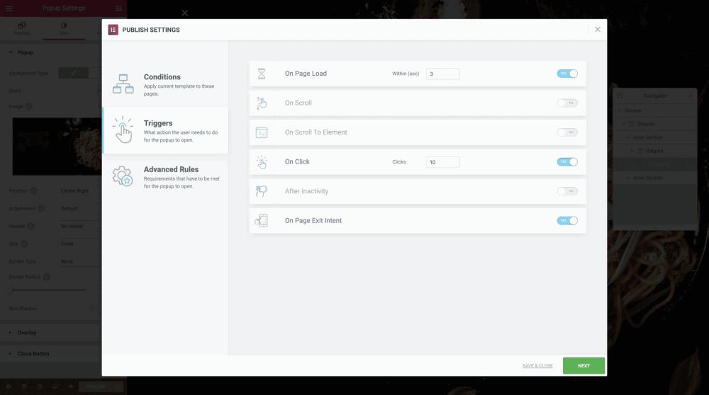 Elementor: A Fantastic Editor for Designing Beautiful WordPress Pages and Posts 2 Popup Triggers