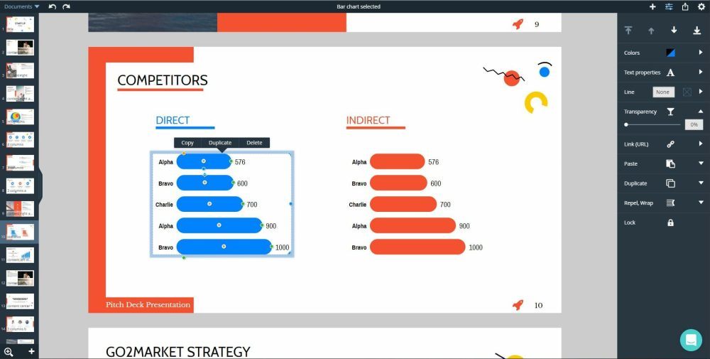 Xara Presentation - Customize Chart