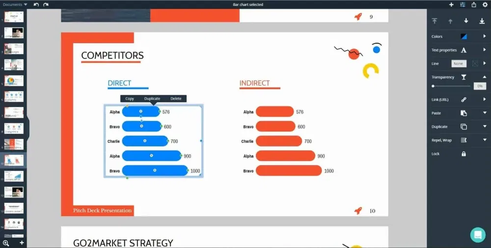 Xara Presentation - Customize Chart