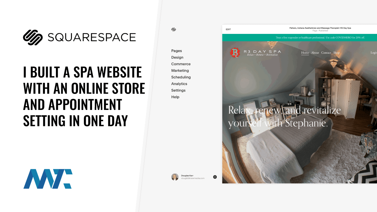 Squarespace: I Built A Spa Website with an Online Store and Appointment Setting in One Day 1 squarespace spa website with appointment scheduling and online payments