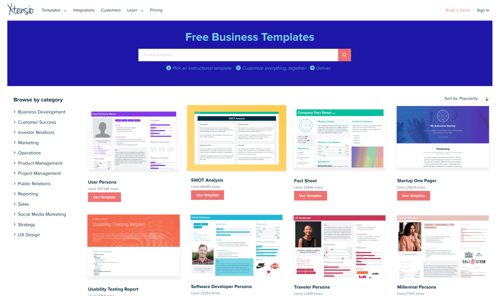 xtensio template library for business marketing documents 1