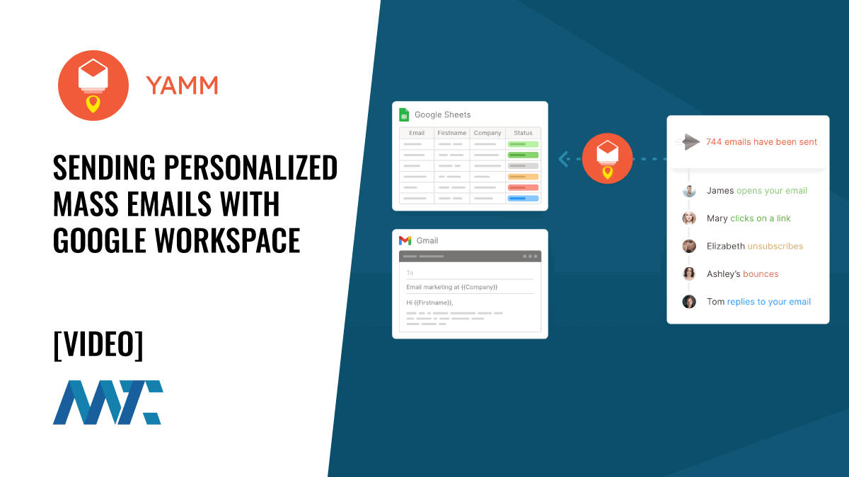 YAMM: Sending Personalized Mass Emails with Google Workspace 1 YAMM: Yet Another Mail Merge to send personalized emails with Google Workspace (Gmail and Google Sheets)