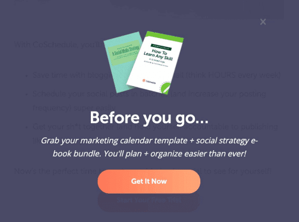 Examples of Exit-Intent Pop-ups That Will Improve Your Conversion Rates 2 Before You Go - Exit Intent Pop-up