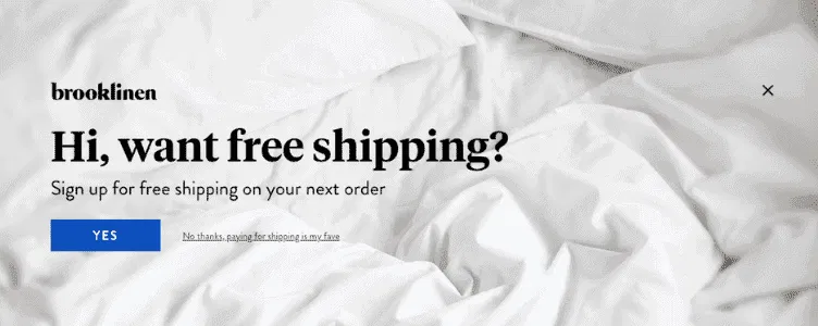 Free Shipping Ecommerce Exit Intent Popup