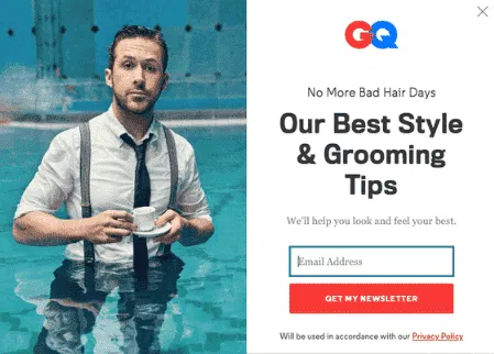 Email Subscription Exit Intent Popup