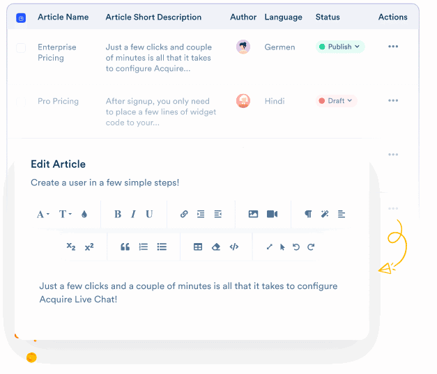 Acquire.io: A Unified Customer Engagement Platform 6 Acquire Knowledge Base