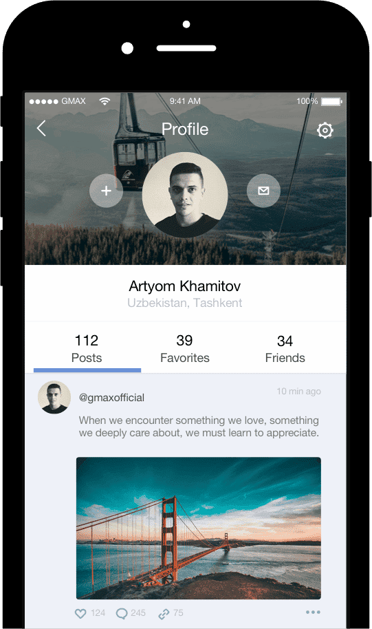Tapglue: Customizable Tools To Turn Your Product Into A Social Network. 3 tapglue profile