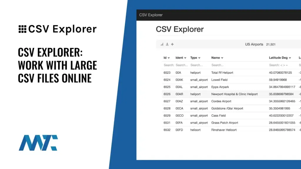 CSV Explorer: Work with large comma separated value files online