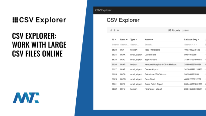 CSV Explorer: Work with large comma separated value files online