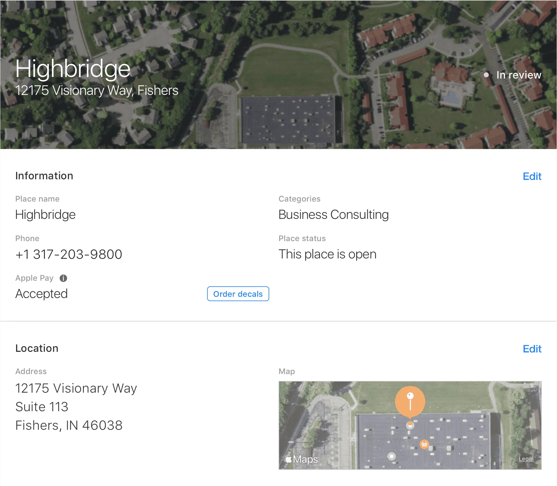 Apple Maps Connect