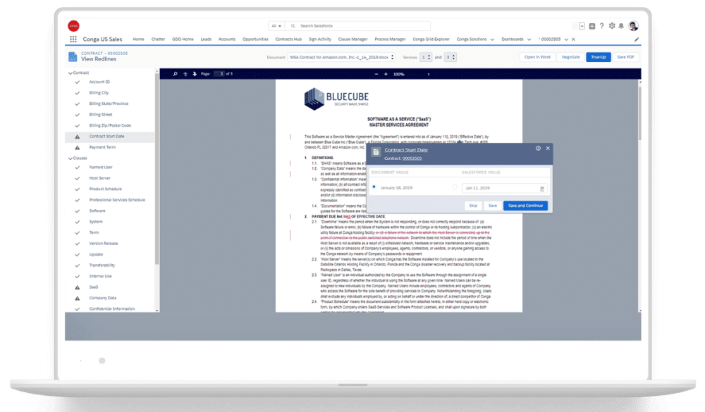 Conga Contract Lifecycle Management: Improve Sales Efficiency With Document Workflow Automation 22 Conga Contracts in Salesforce