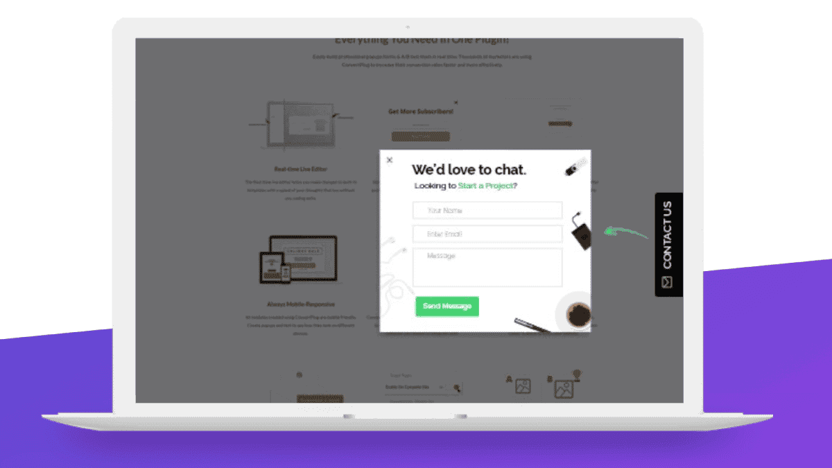 Convert Pro Popup with Contact Form
