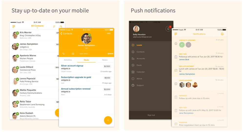 freshsales mobile app