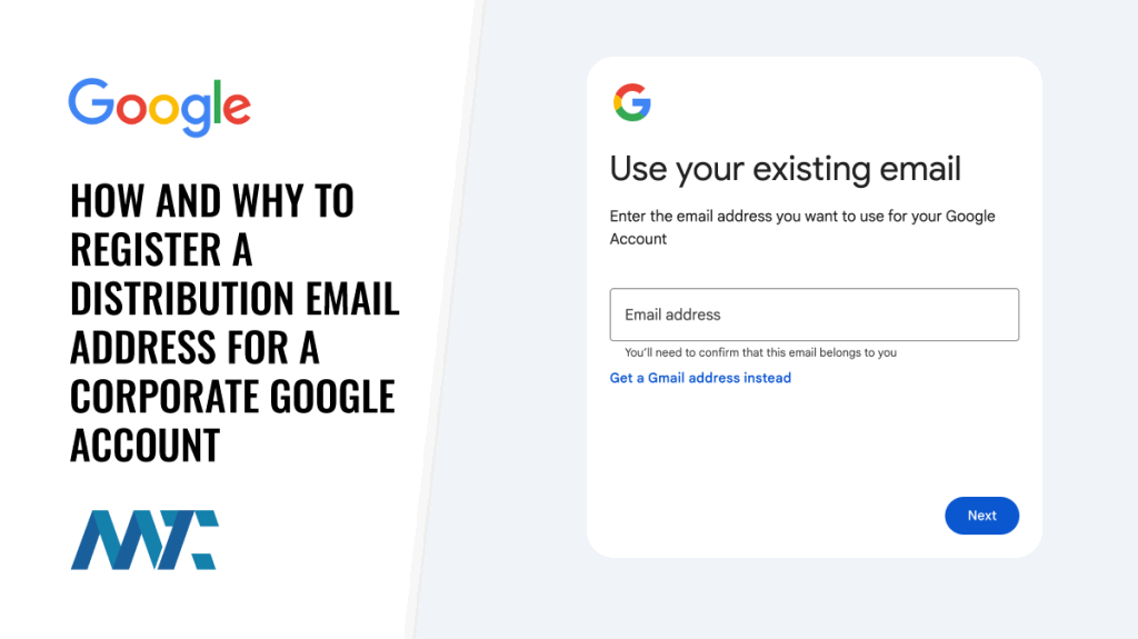 Register a distribution email address for a corporate Google account