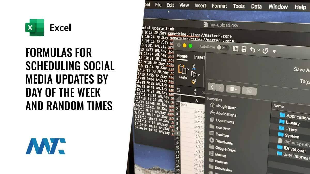 Excel: Formulas for Scheduling Social Media Updates by Day of the Week And Random Times 1 Excel Formulas For Social Media Bulk Upload