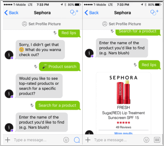 5 Reasons for B2B Marketers to Incorporate Bots In Their Digital Marketing Strategy 14 Sephora Chatbot
