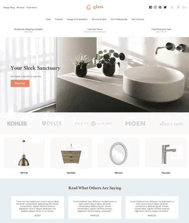 glass desktop ecommerce theme