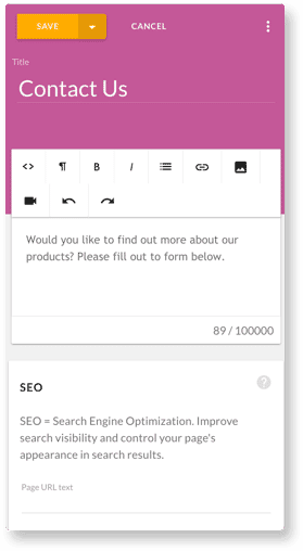 pages screenshot