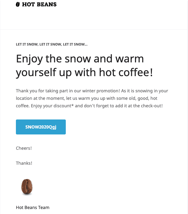 Snow Triggered Email Marketing Campaign