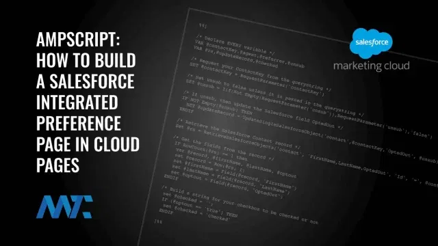 AMPscript Salesforce-Integrated Marketing Cloud Preference Page Code
