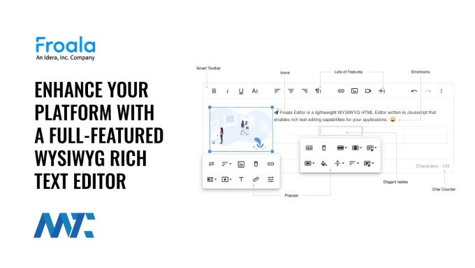 Froala WYSIWYG Rich Text HTML Editor