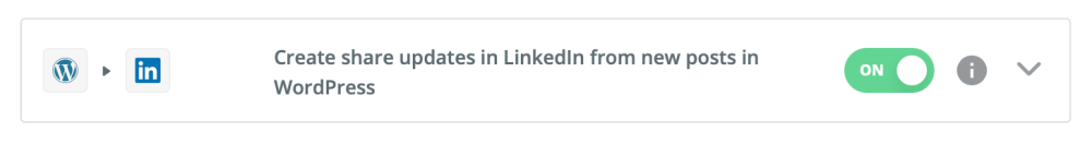 wordpress linkedin zap