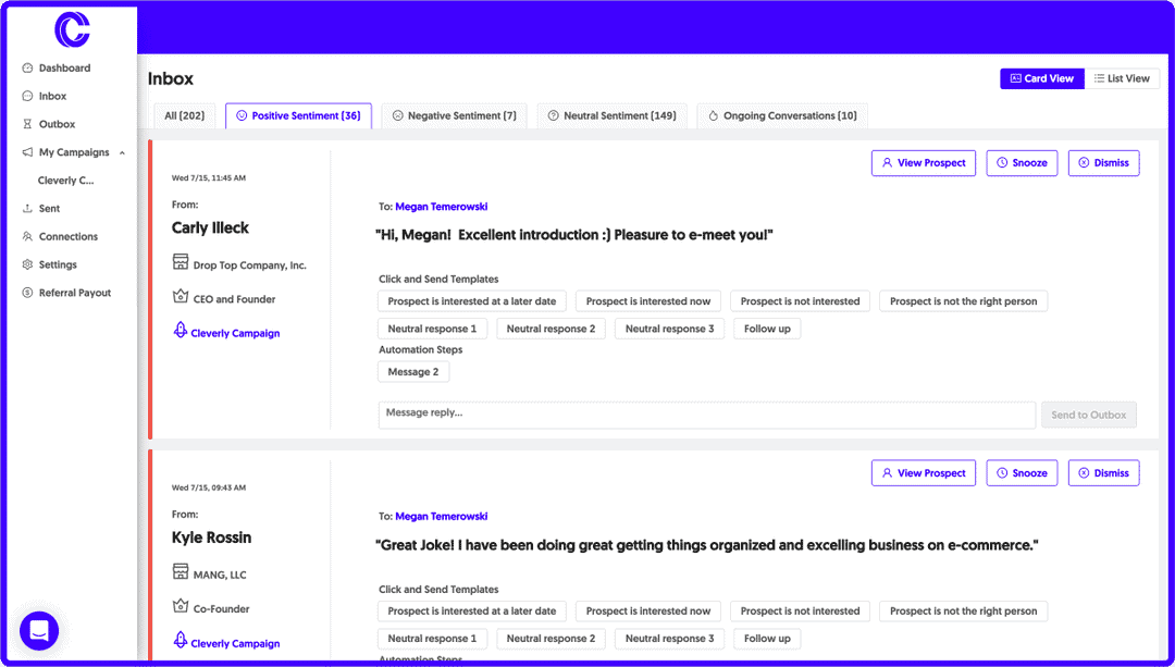 Easily manage sales conversations