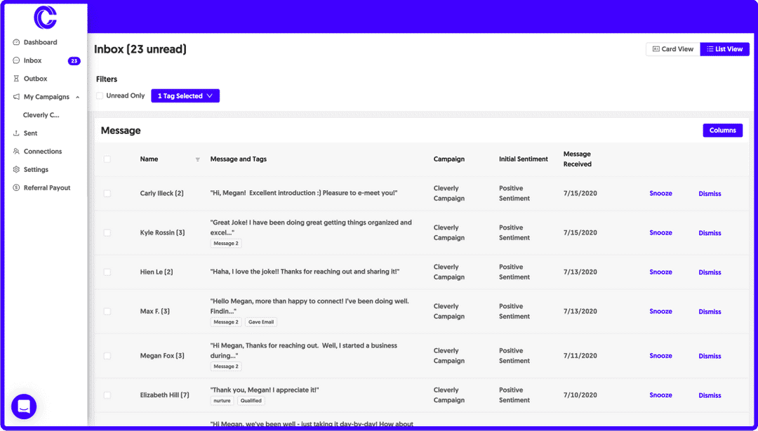 Track your LinkedIn replies