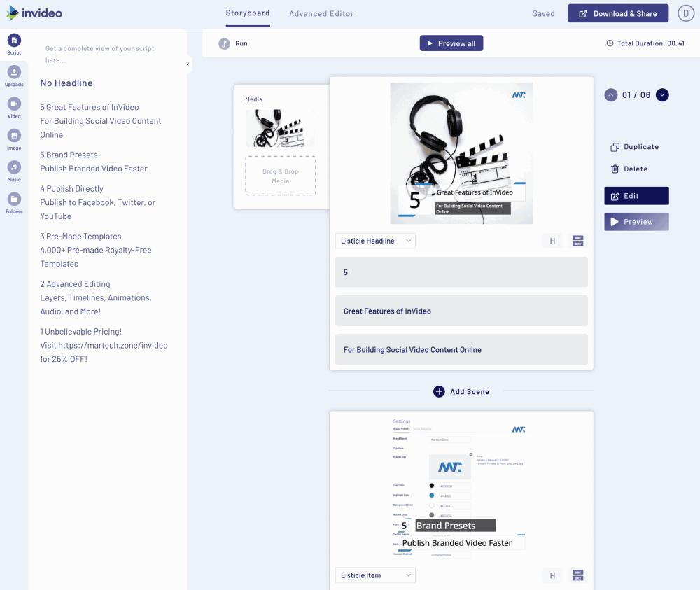 InVideo: Create Custom Professional Videos For Social Media Within Minutes 3 InVideo Storyboard / Listicle Video Editor