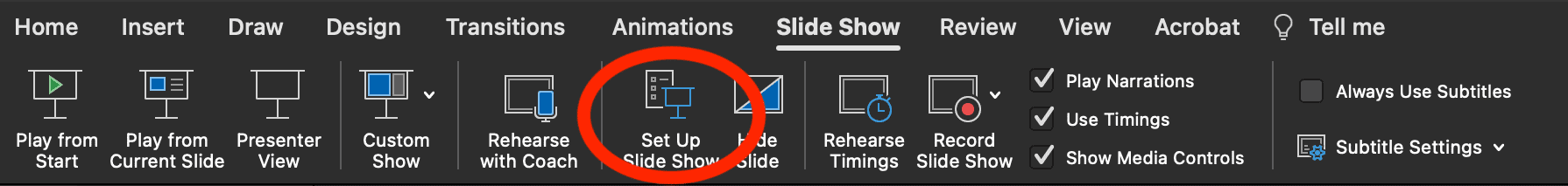 Power Point - Set Up Slide Show