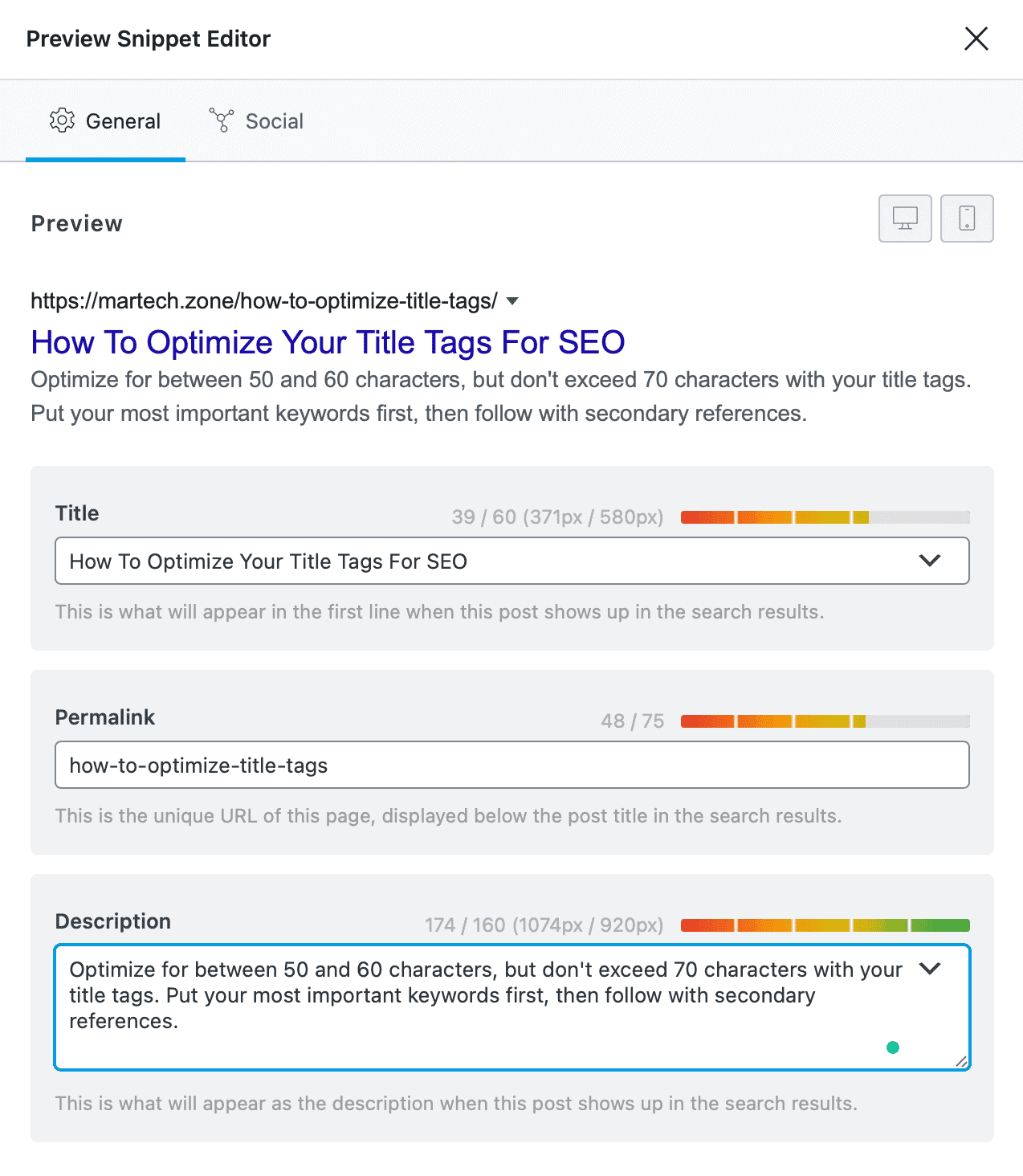 Rank Match Desktop SERP Preview