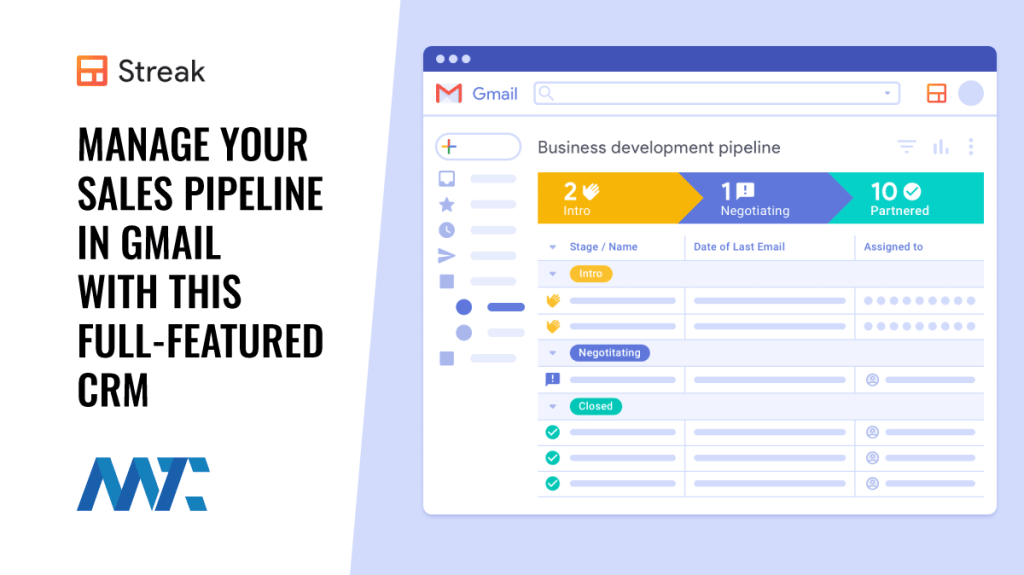 Streak: Gmail-Integrated CRM For Sales Pipelines