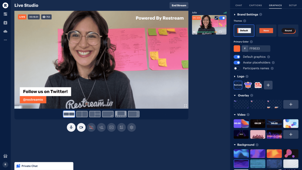 Restream: Live-Stream Video To Over 30+ Social Media Platforms At Once 31 Restream Studio
