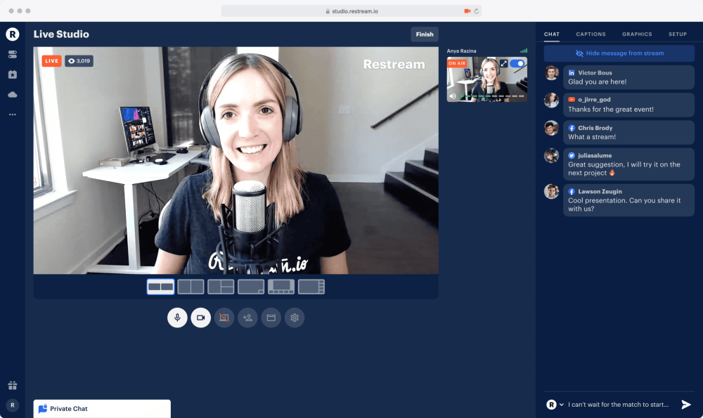 Restream: Live-Stream Video To Over 30+ Social Media Platforms At Once 34 Restream Live Video Stream Chat
