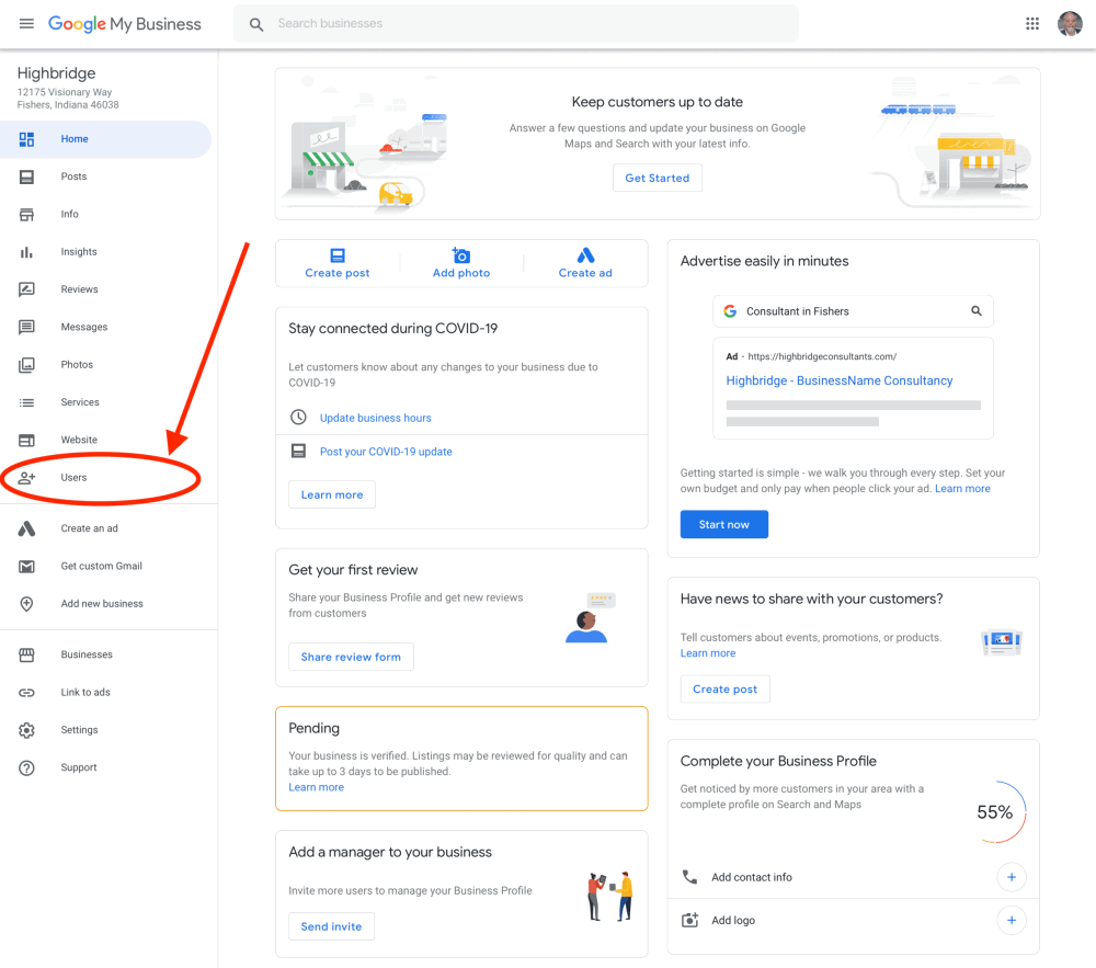 How To Add Your Agency To Manage Your Google Business Listing 3 google business listing