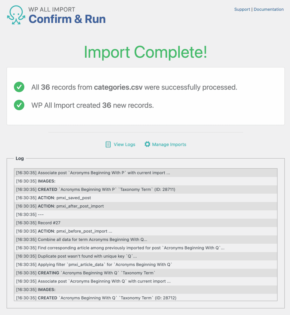 Import Complete - WP All Import