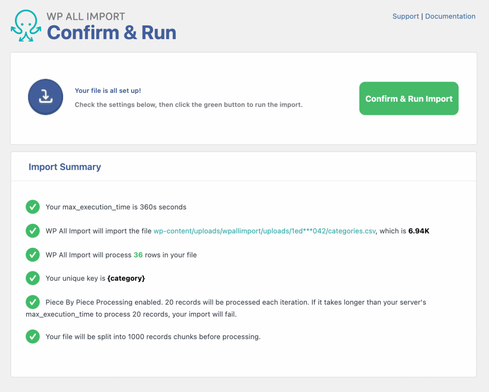Run Import - WP All Import