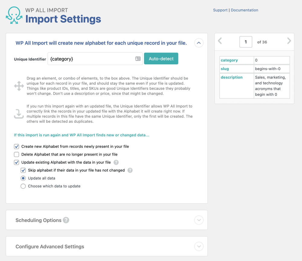 Review Import Settings - WP All Import