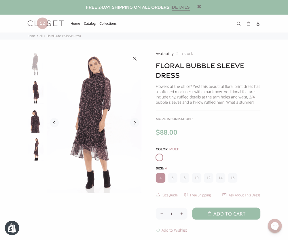 Closet52 Product Page