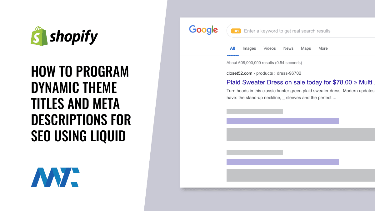Shopify: How To Program Dynamic Theme Titles and Meta Descriptions for SEO using Liquid 1 Shopify Template Liquid - Customize SEO Title and Meta Description