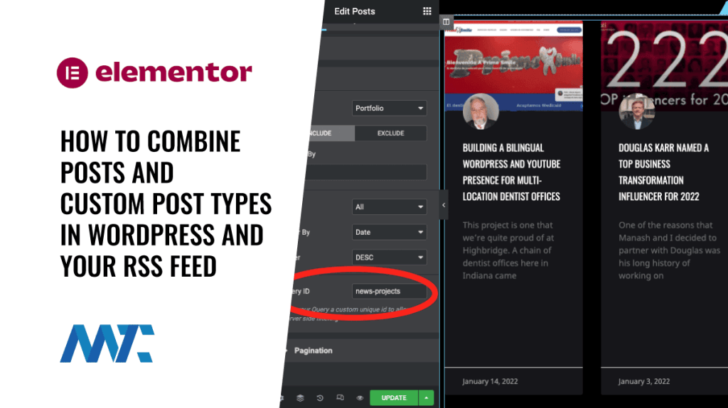 WordPress or Elementor Merge or Combine Posts and Custom Post Types in Query