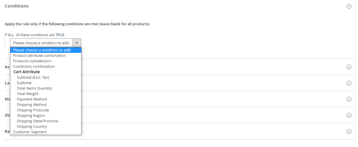 Cart Price Rule Conditions in Adobe Commerce (Magento)