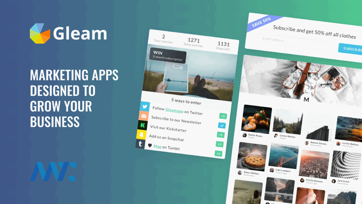 Gleam: Marketing Apps Designed To Grow Your Business 1 Gleam Marketing Apps for Social Galleries, Email Capture, Rewards, and Competitions